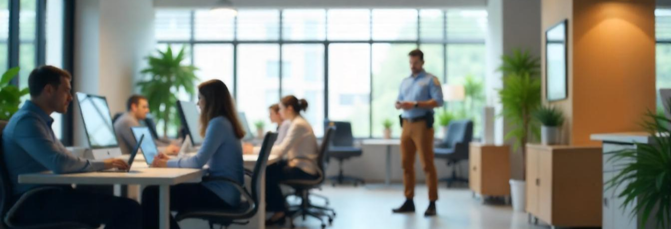 Profesional de seguridad privada brindando protección en instalaciones empresariales en México